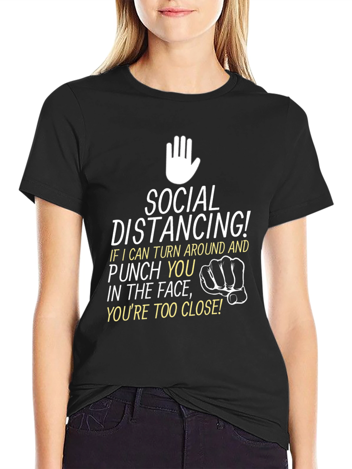 Social Distancing Punch Graphic T-Shirt