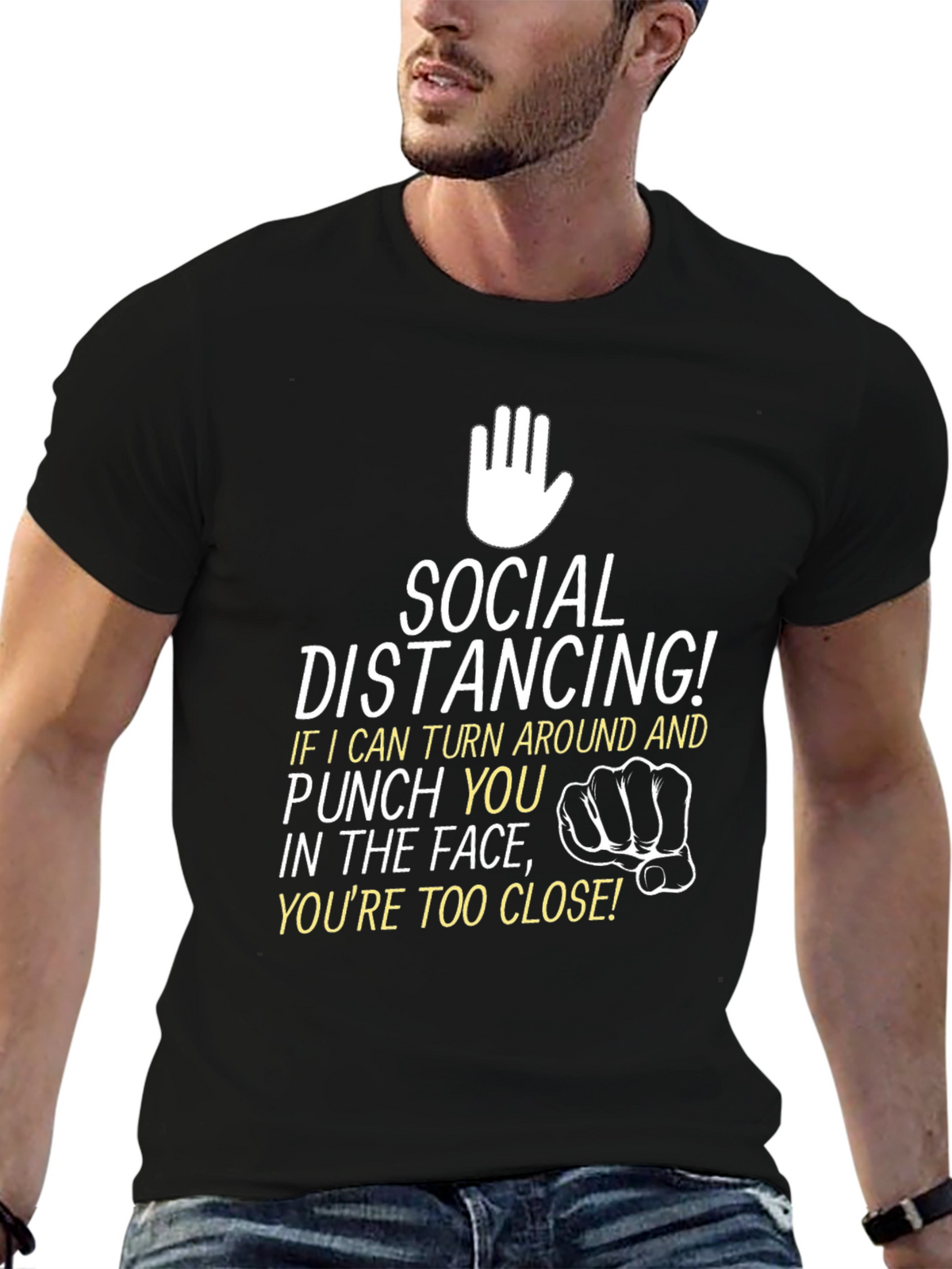 Social Distancing Punch Graphic T-Shirt