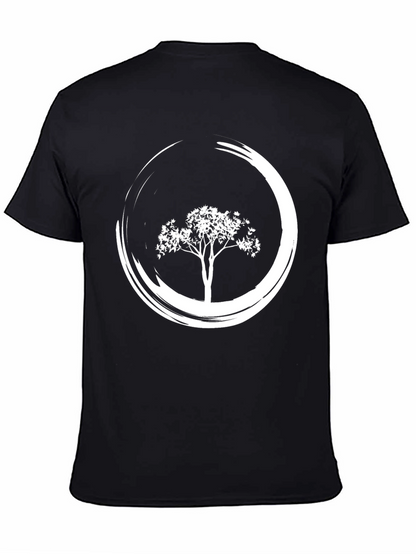 Zen Tree Black T-Shirt - Circular Design