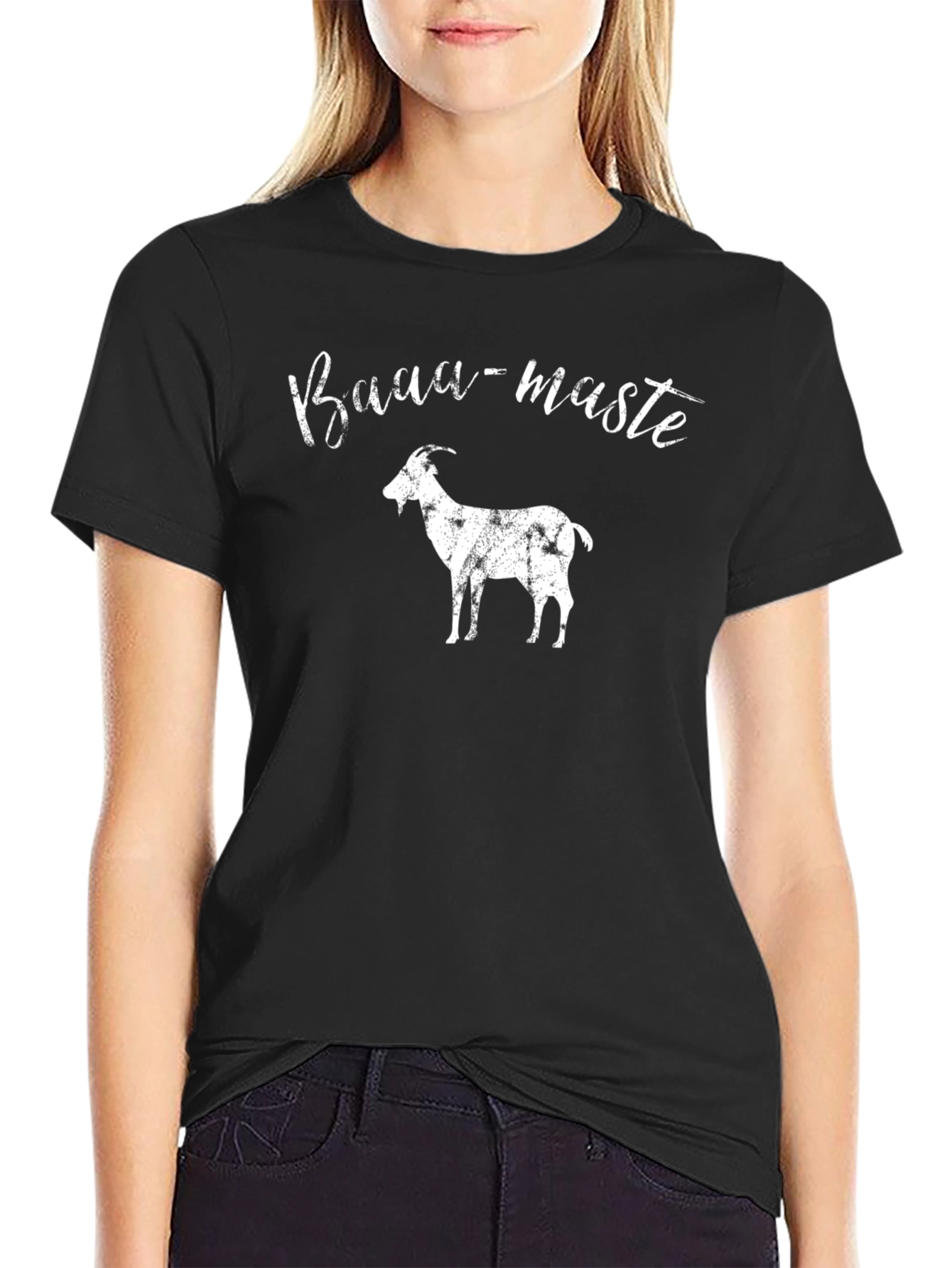 Baaa-maste Goat Graphic Black T-Shirt