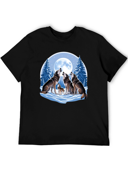 Wolf Pack Moon Graphic Tee - Black