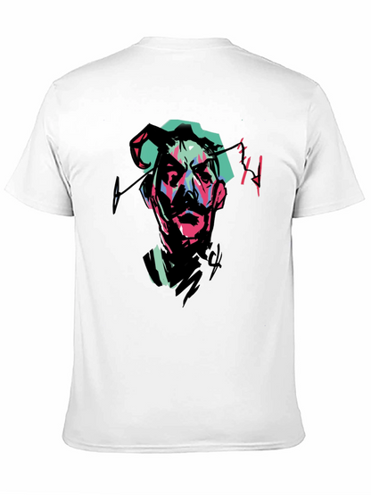 Abstract Portrait Graphic Tee - Black