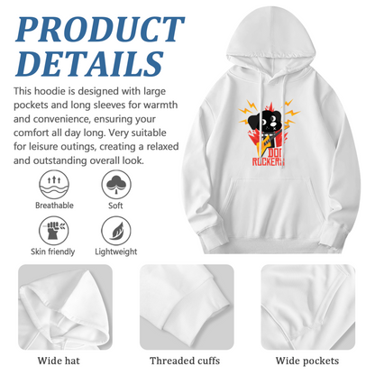 Trendy Hooded Sweatshirt - Rock & Roll Skull