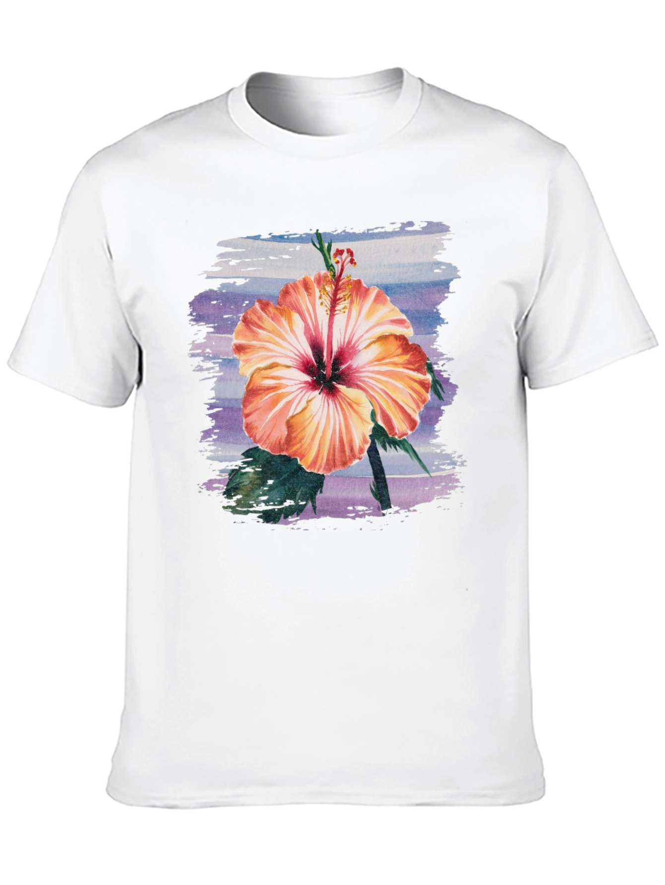 Hibiscus Flower Graphic Black T-Shirt