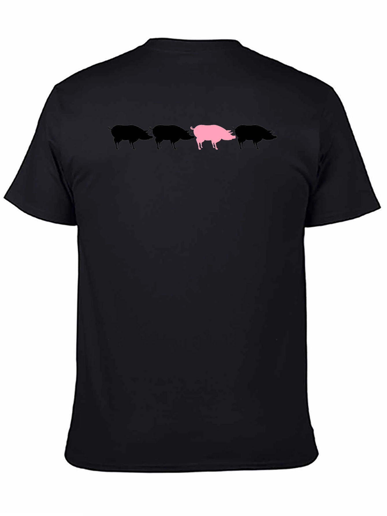 Stand Out Pig Graphic Tee - Black Cotton Shirt