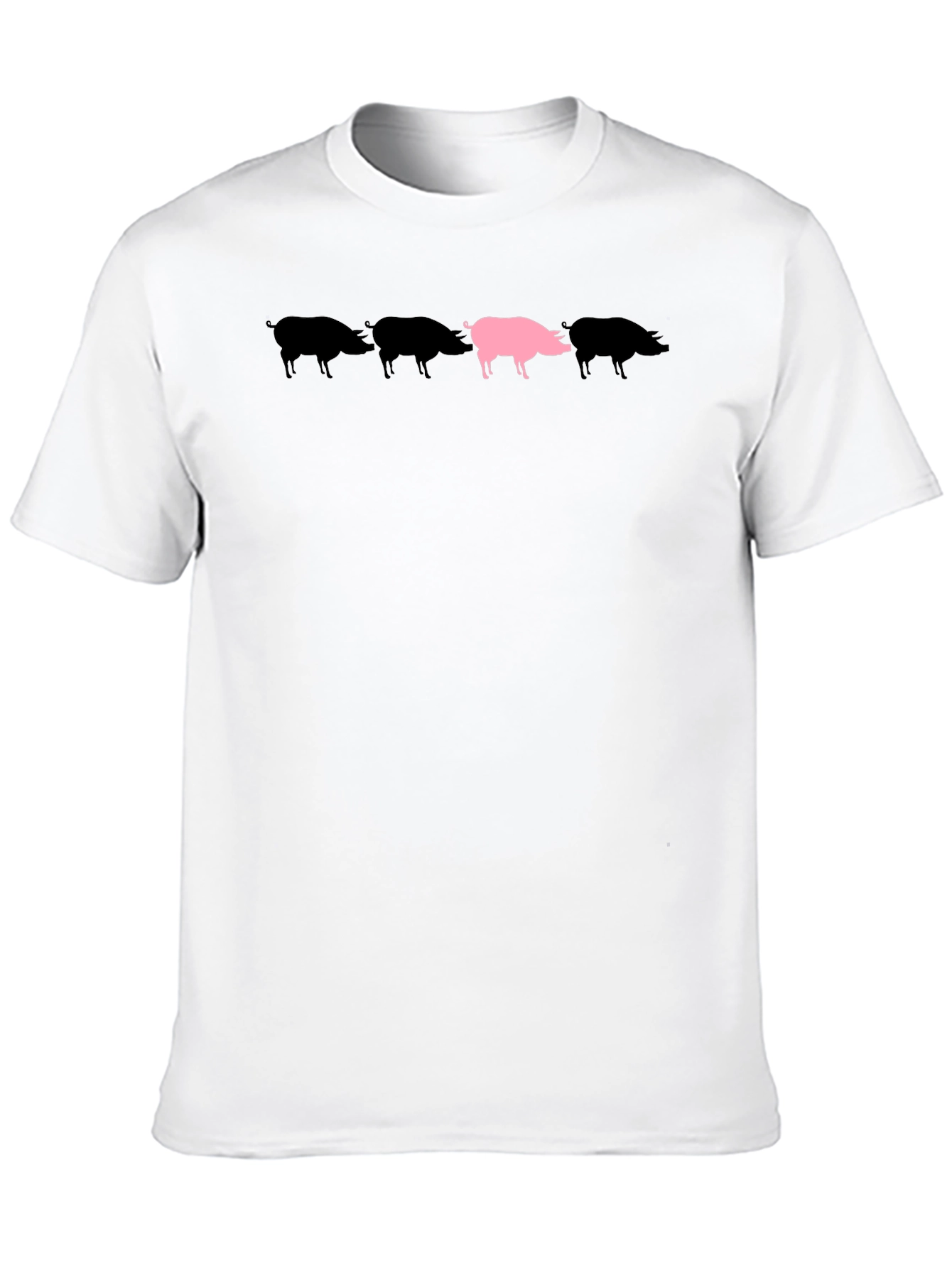 Stand Out Pig Graphic Tee - Black Cotton Shirt