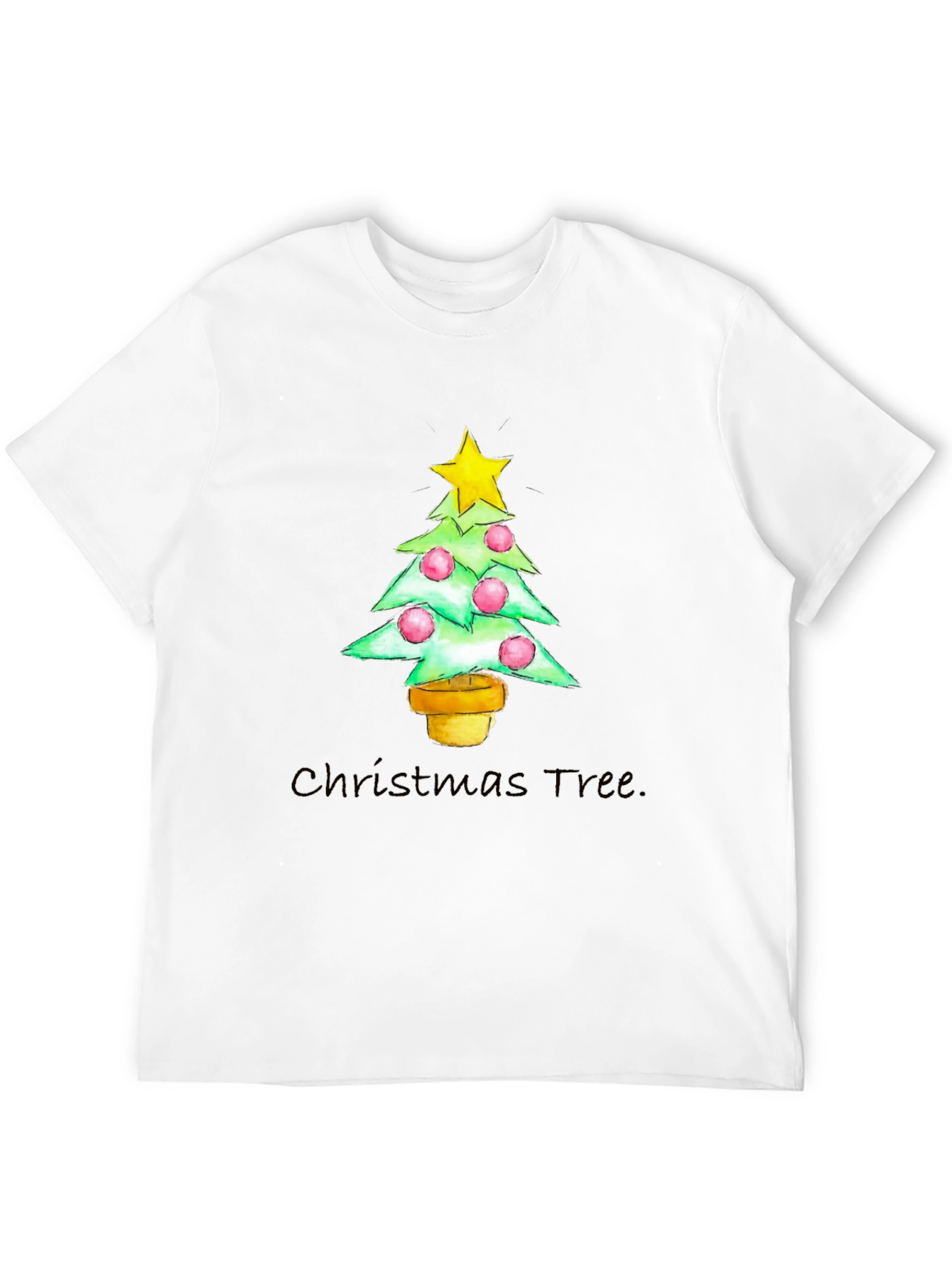 Festive Christmas Tree Graphic Tee - Holiday Apparel