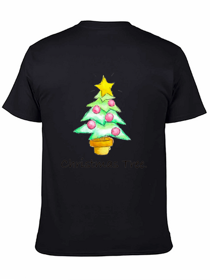 Festive Christmas Tree Graphic Tee - Holiday Apparel
