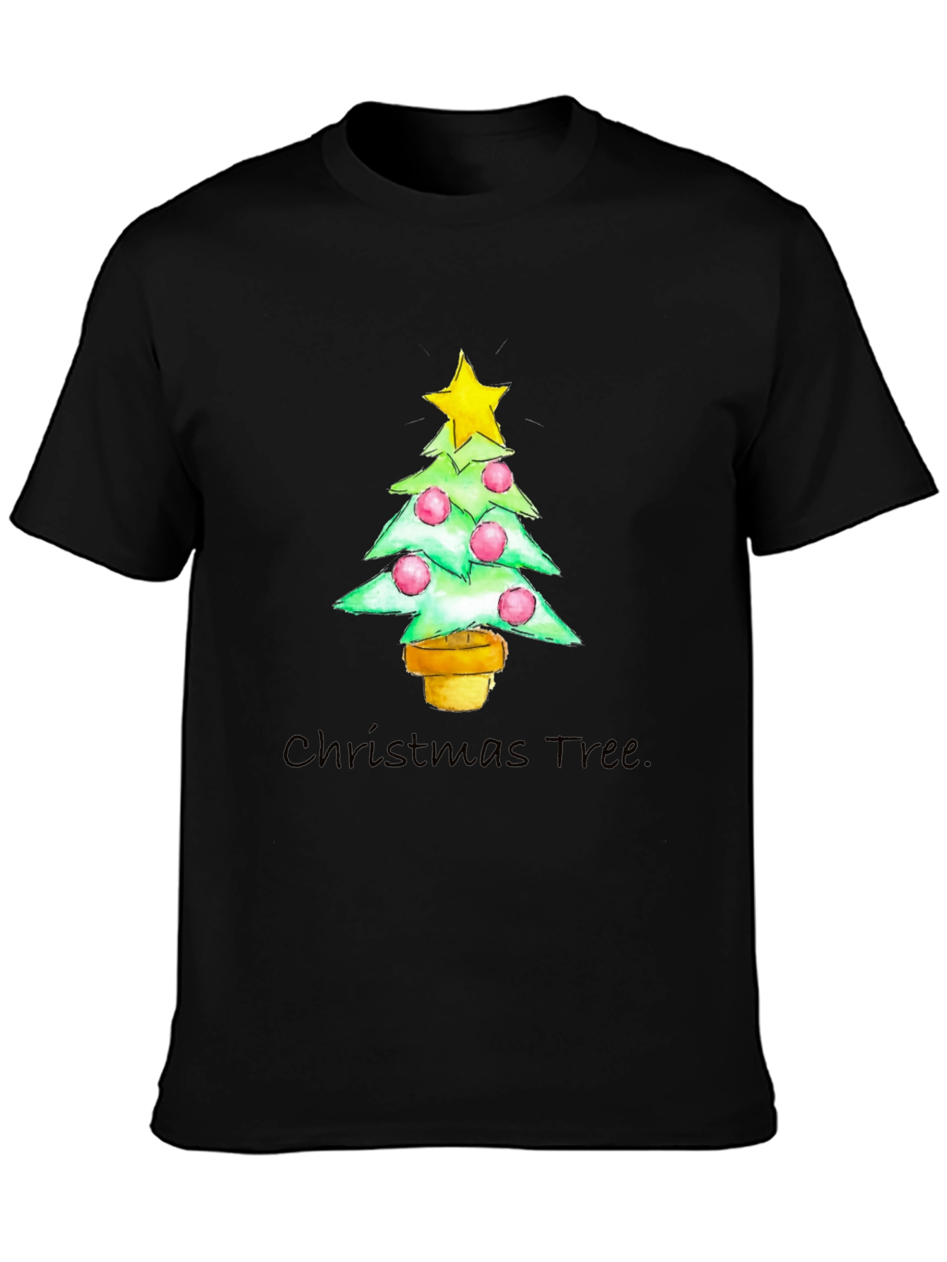 Festive Christmas Tree Graphic Tee - Holiday Apparel