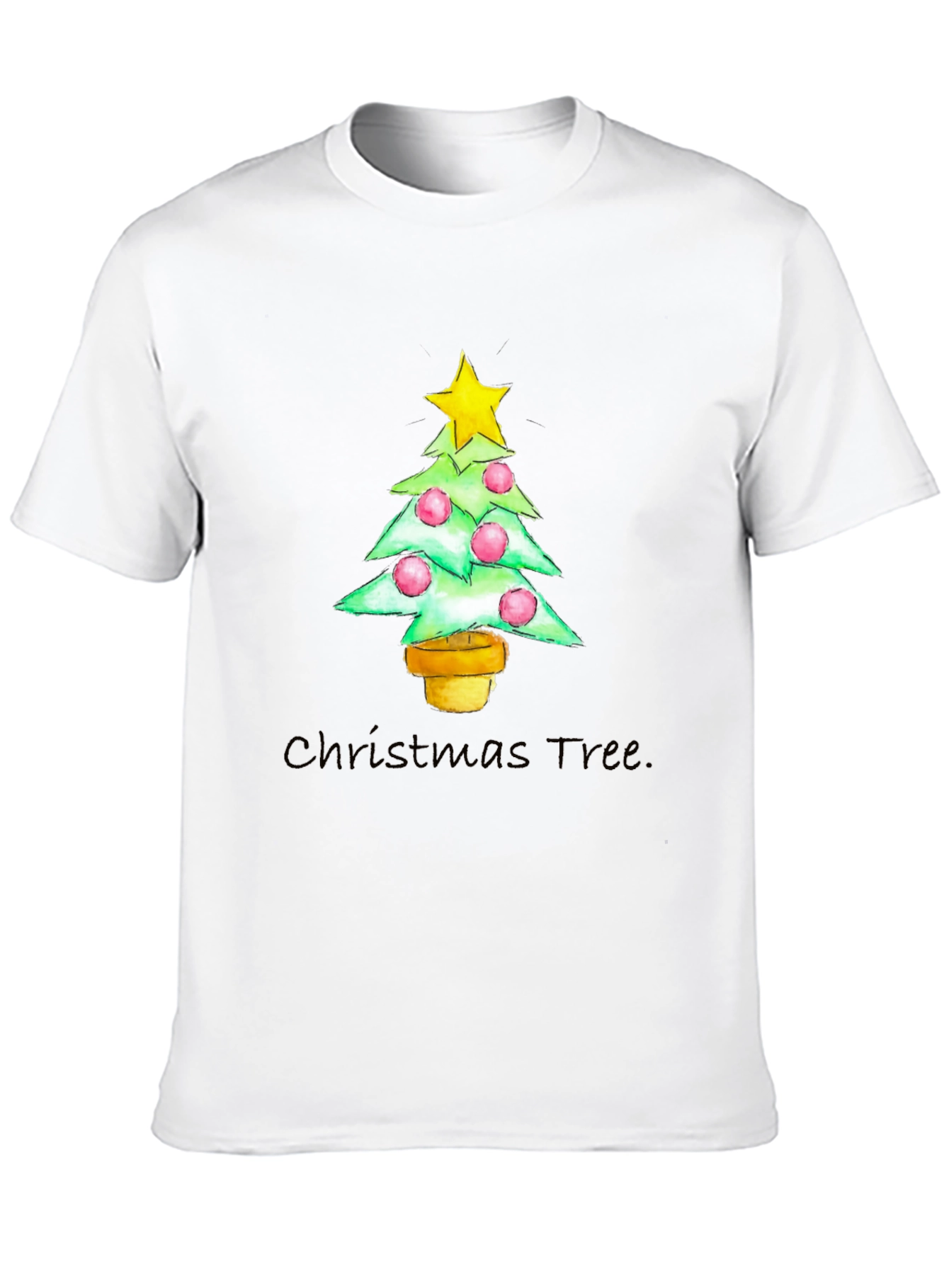 Festive Christmas Tree Graphic Tee - Holiday Apparel
