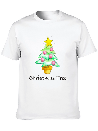 Festive Christmas Tree Graphic Tee - Holiday Apparel
