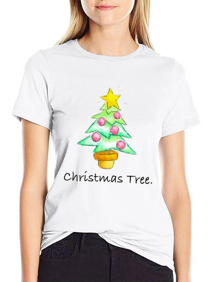 Festive Christmas Tree Graphic Tee - Holiday Apparel