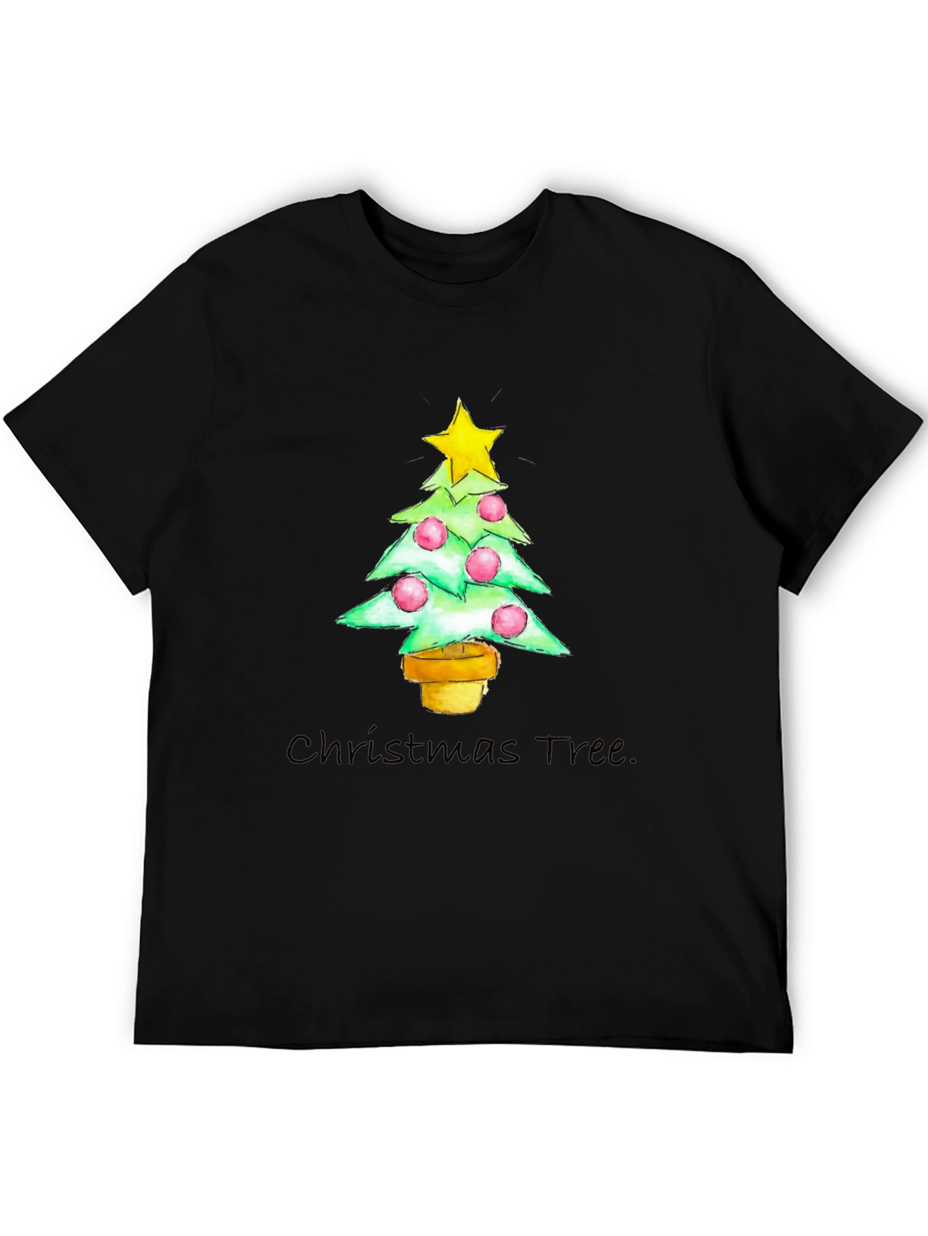 Festive Christmas Tree Graphic Tee - Holiday Apparel