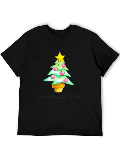 Festive Christmas Tree Graphic Tee - Holiday Apparel