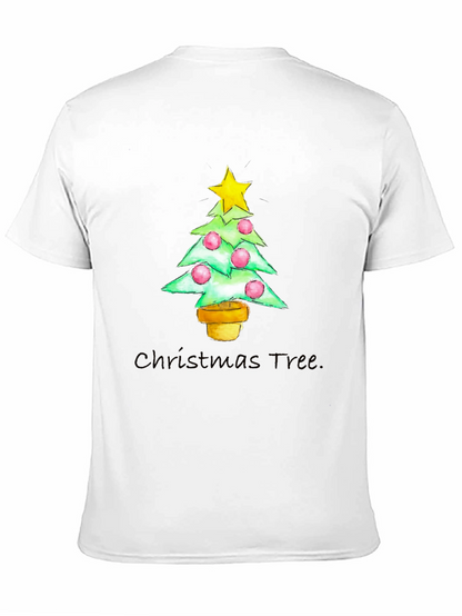 Festive Christmas Tree Graphic Tee - Holiday Apparel