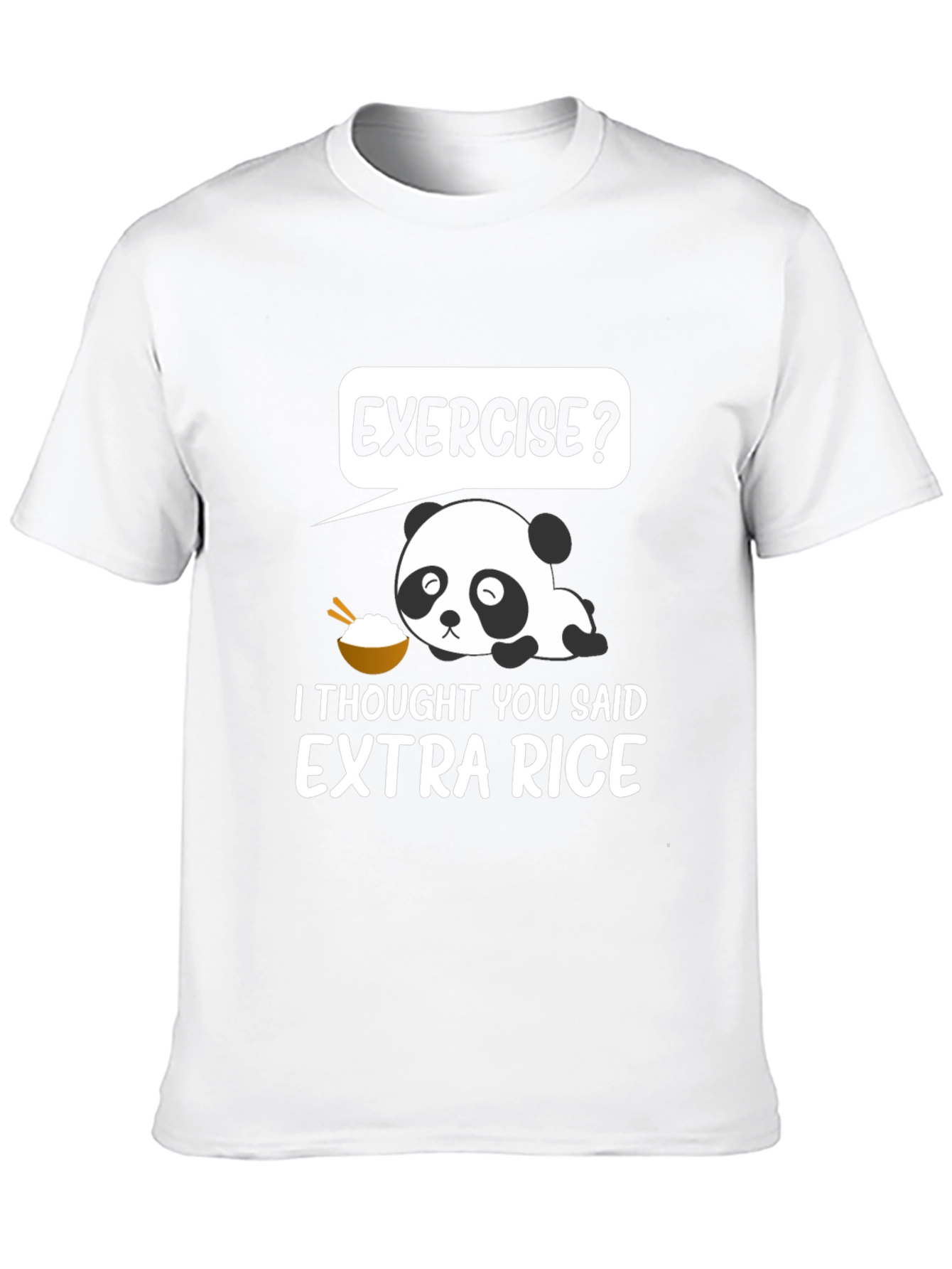 Exercise? Extra Rice Panda Graphic T-Shirt