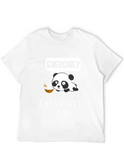 Exercise? Extra Rice Panda Graphic T-Shirt
