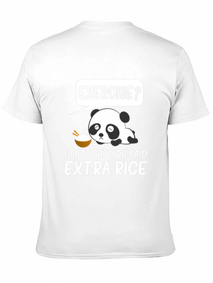 Exercise? Extra Rice Panda Graphic T-Shirt