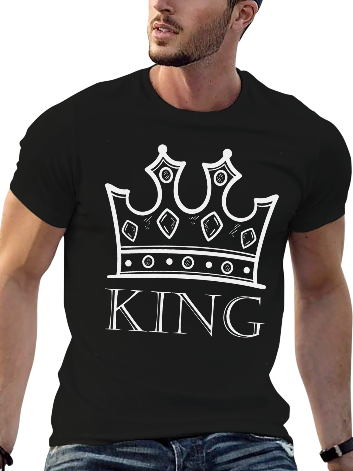 King Crown Graphic Tee - Black Cotton T-Shirt