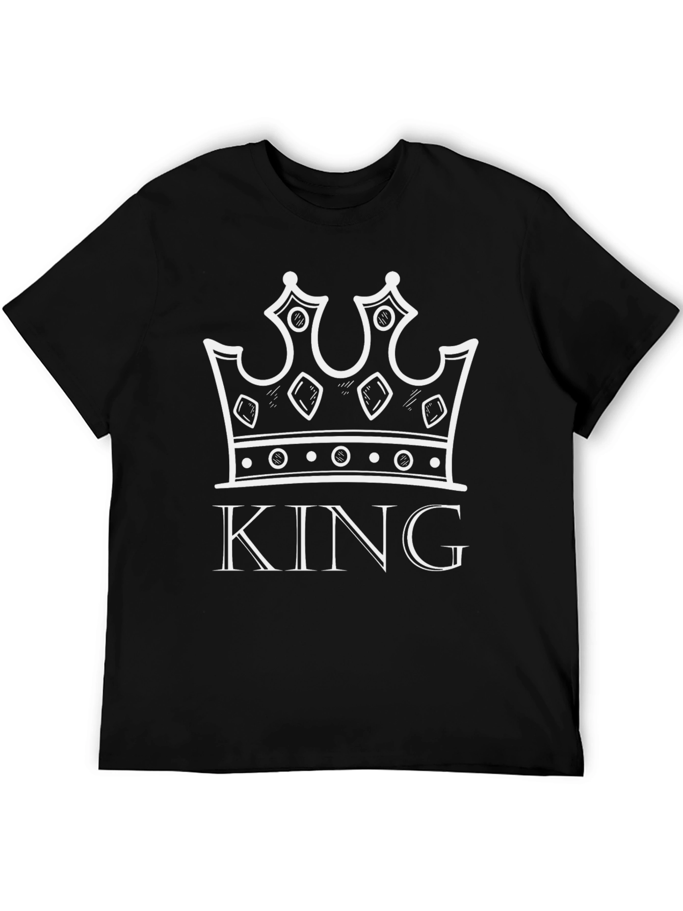 King Crown Graphic Tee - Black Cotton T-Shirt