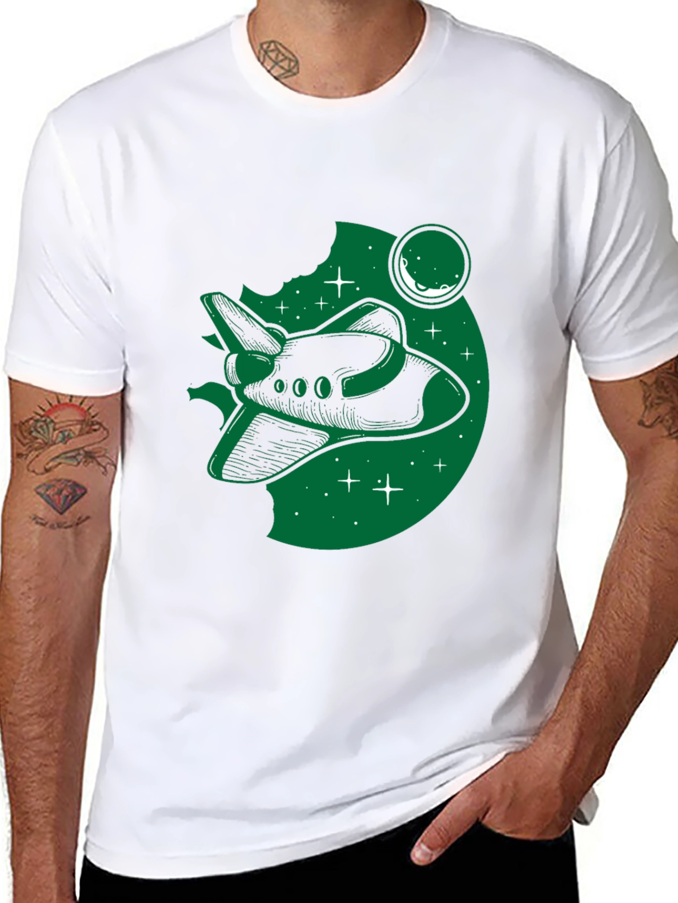 Space Shuttle Graphic T-Shirt - Black