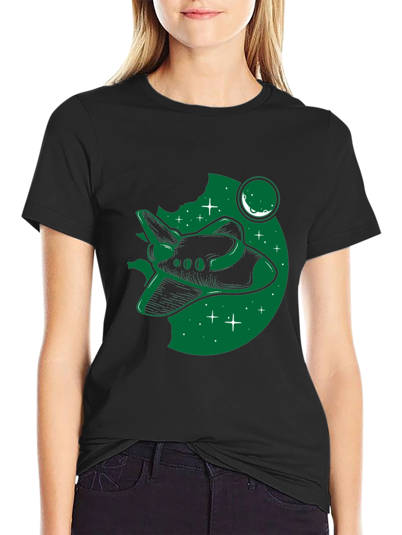 Space Shuttle Graphic T-Shirt - Black