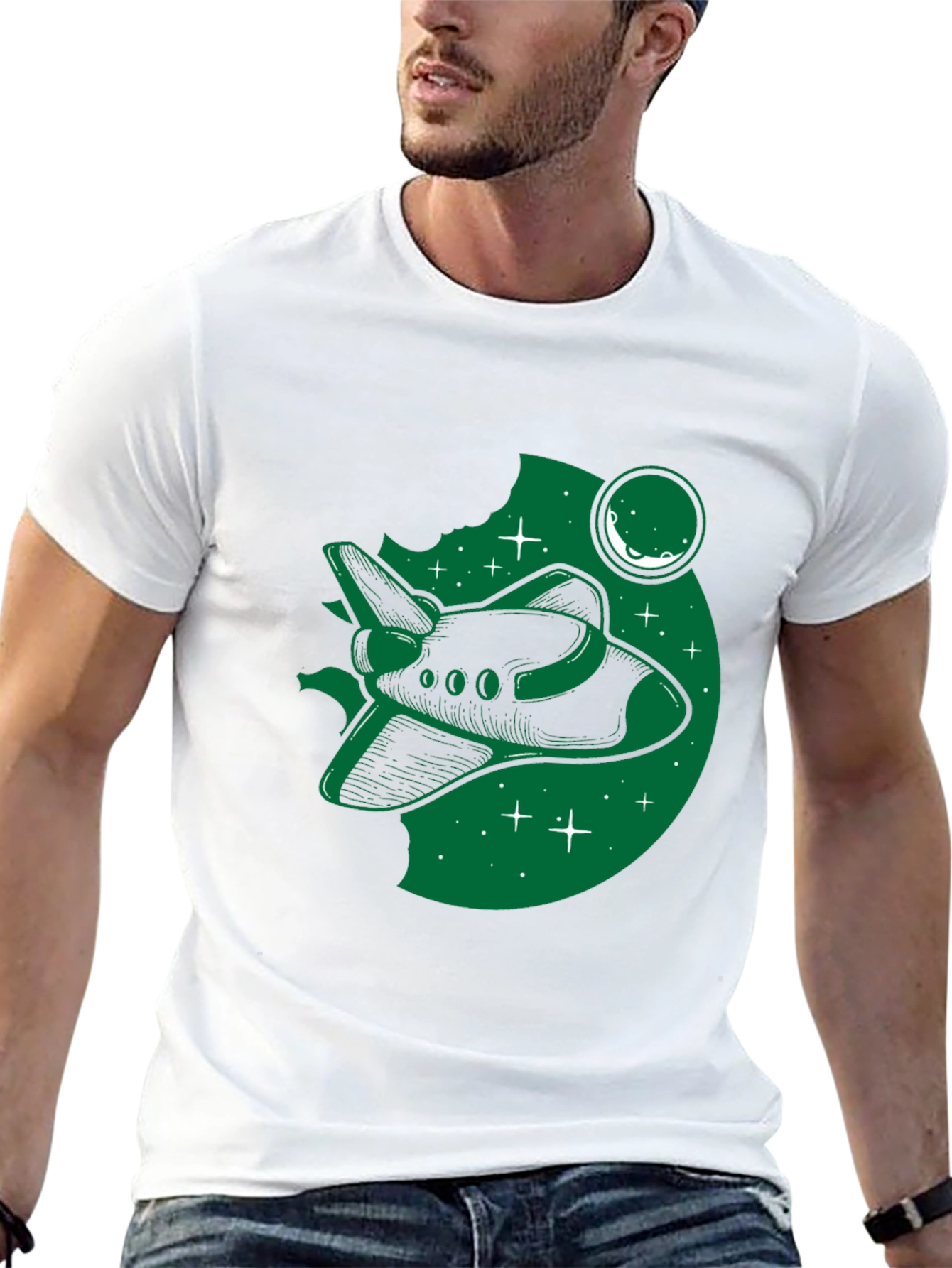 Space Shuttle Graphic T-Shirt - Black