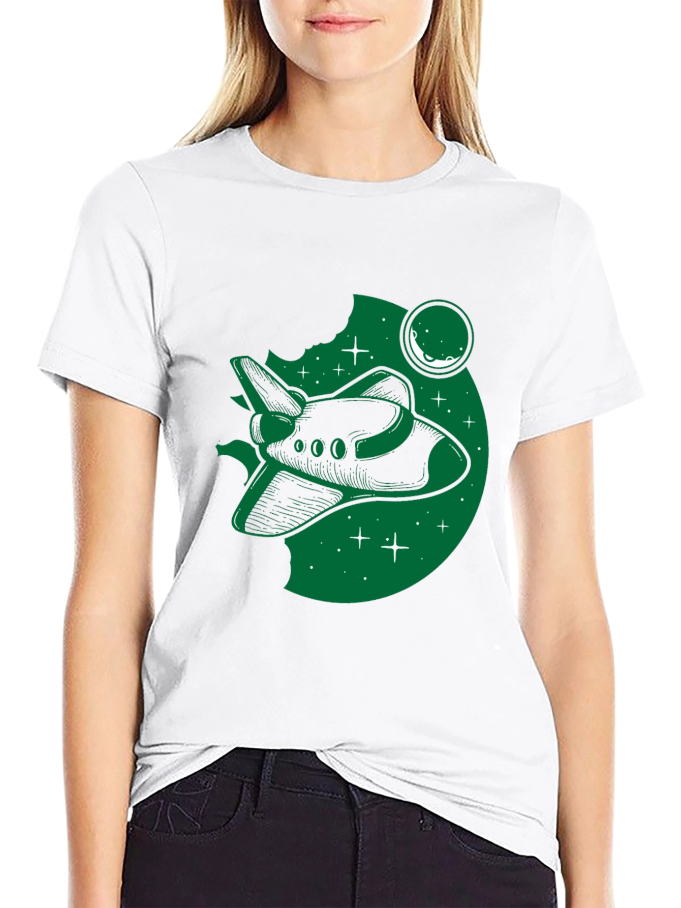 Space Shuttle Graphic T-Shirt - Black