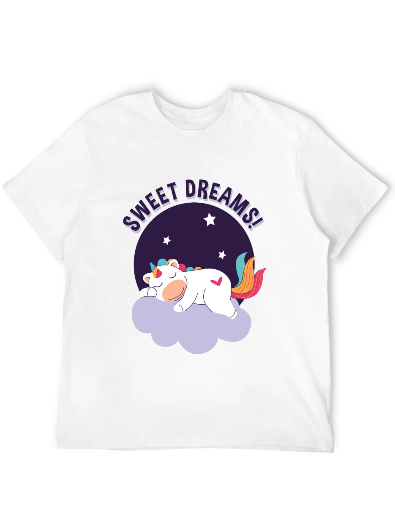 Sweet Dreams Unicorn Graphic Black T-Shirt