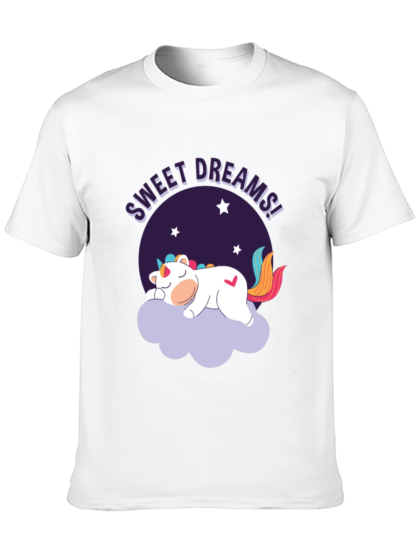 Sweet Dreams Unicorn Graphic Black T-Shirt
