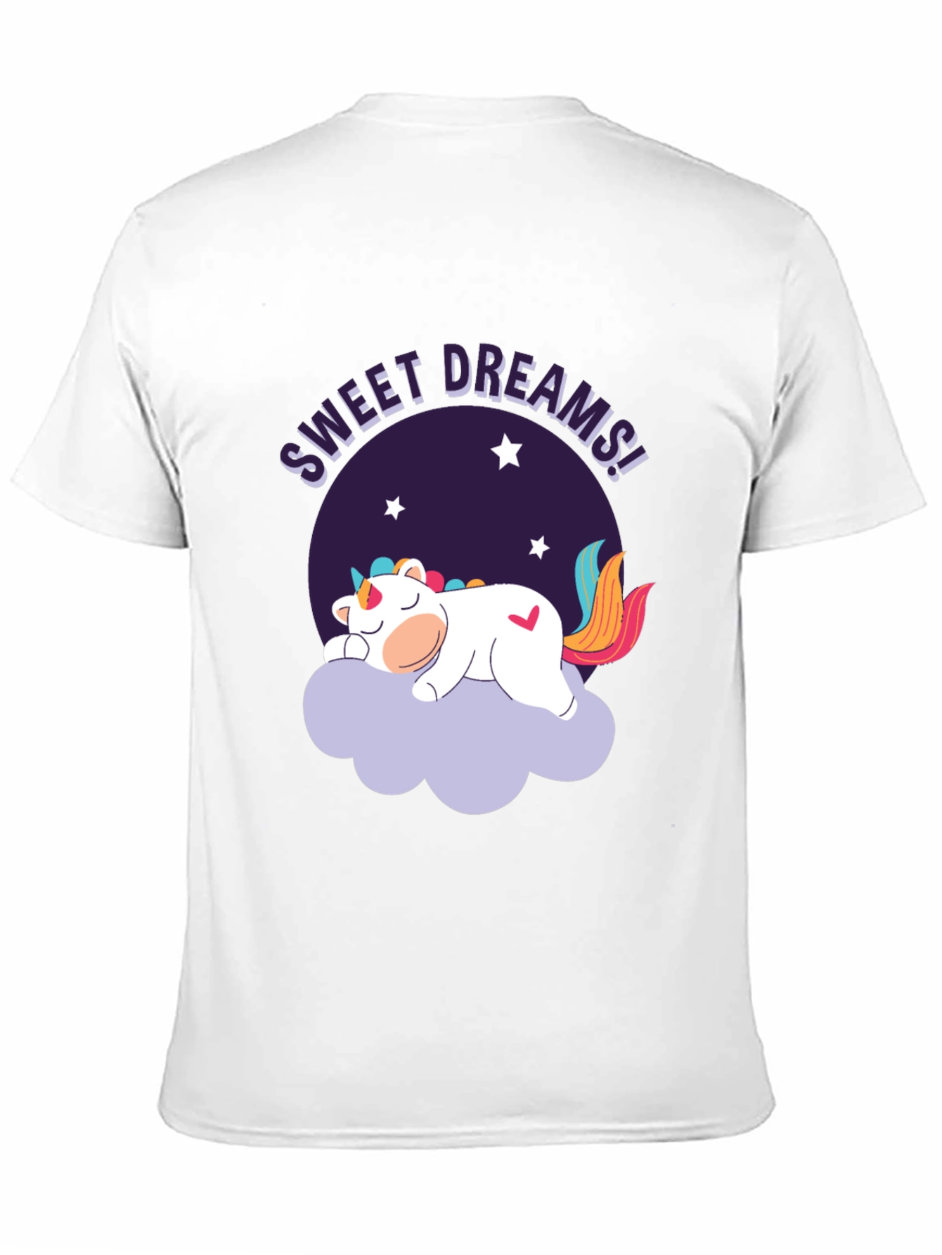 Sweet Dreams Unicorn Graphic Black T-Shirt
