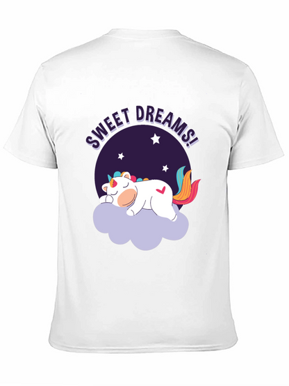 Sweet Dreams Unicorn Graphic Black T-Shirt