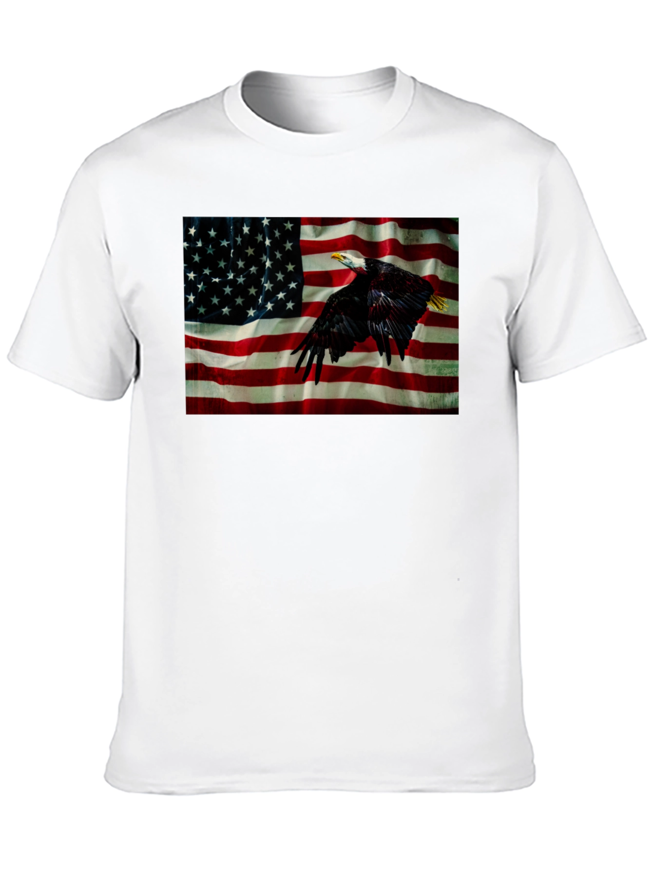 Eagle & US Flag Graphic Black T-Shirt