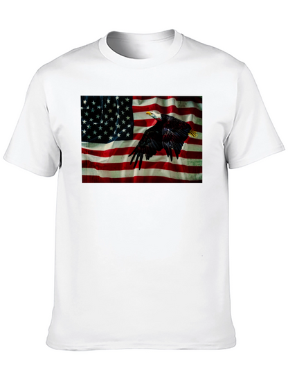 Eagle & US Flag Graphic Black T-Shirt