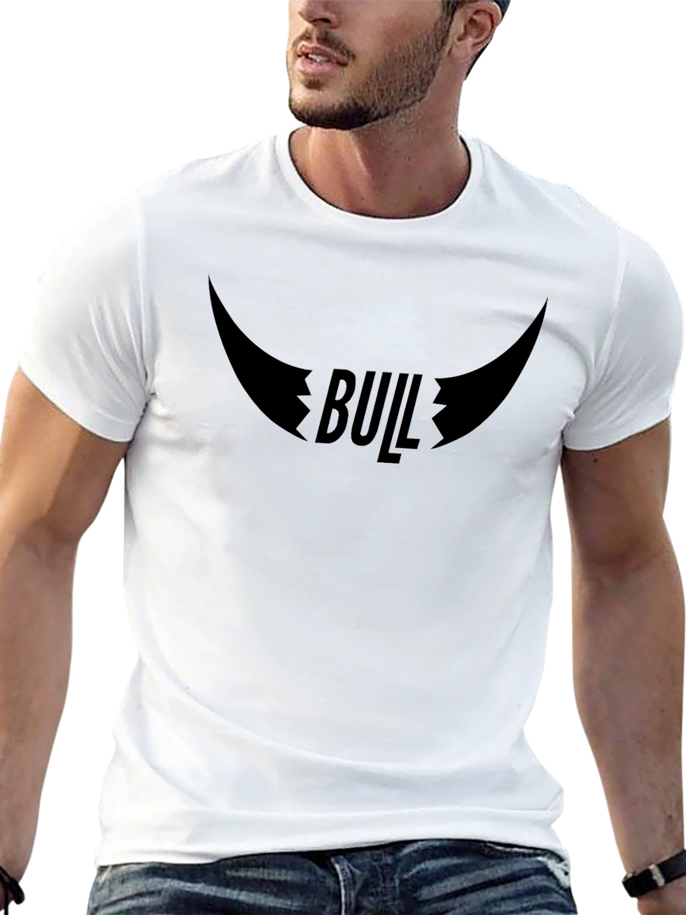 Bull Horn Graphic Black T-Shirt