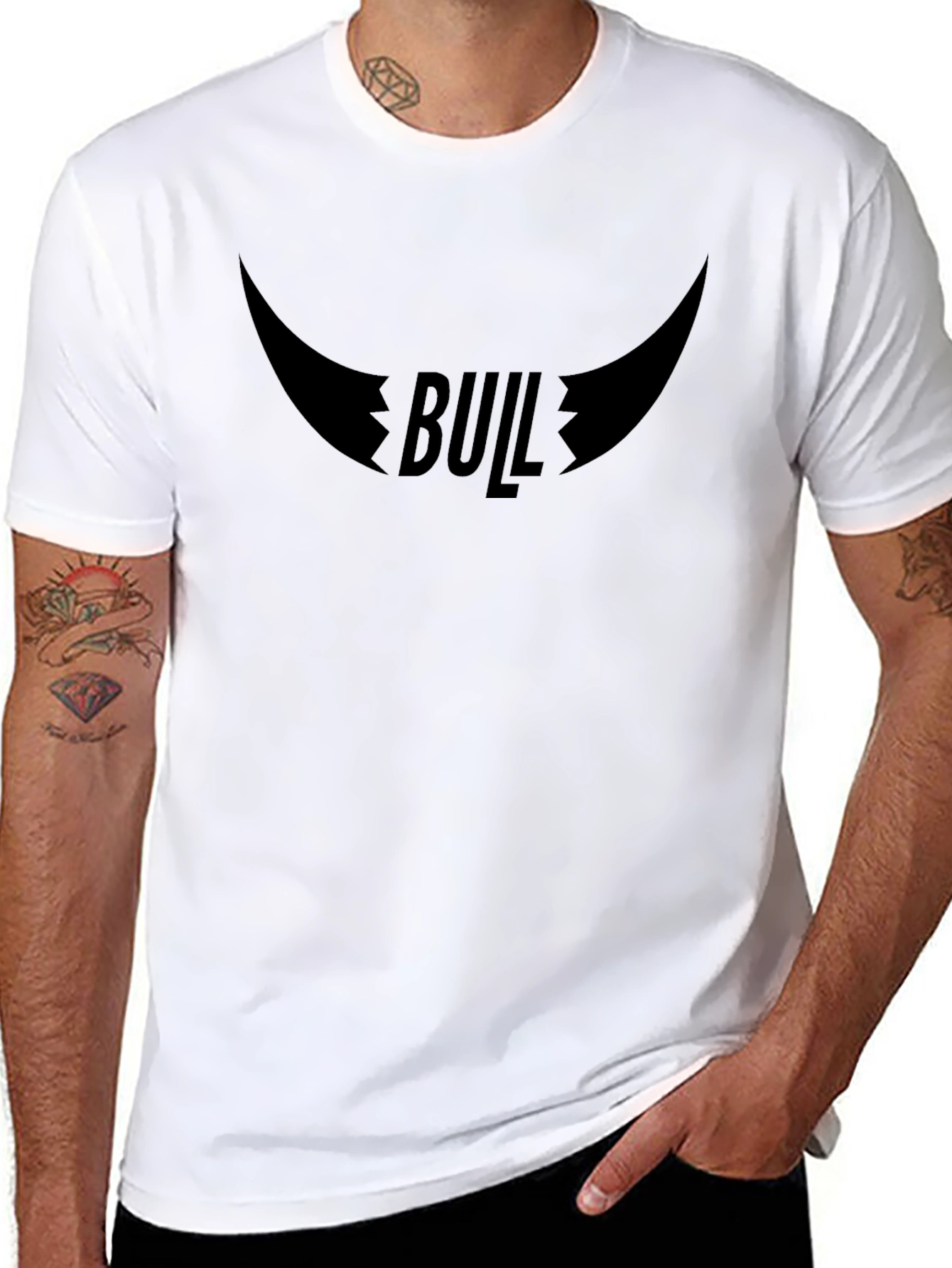 Bull Horn Graphic Black T-Shirt