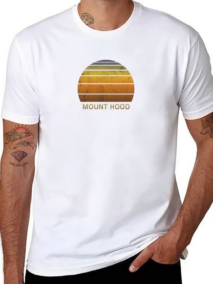 Mount Hood Retro Sunset T-Shirt - Classic Graphic Tee