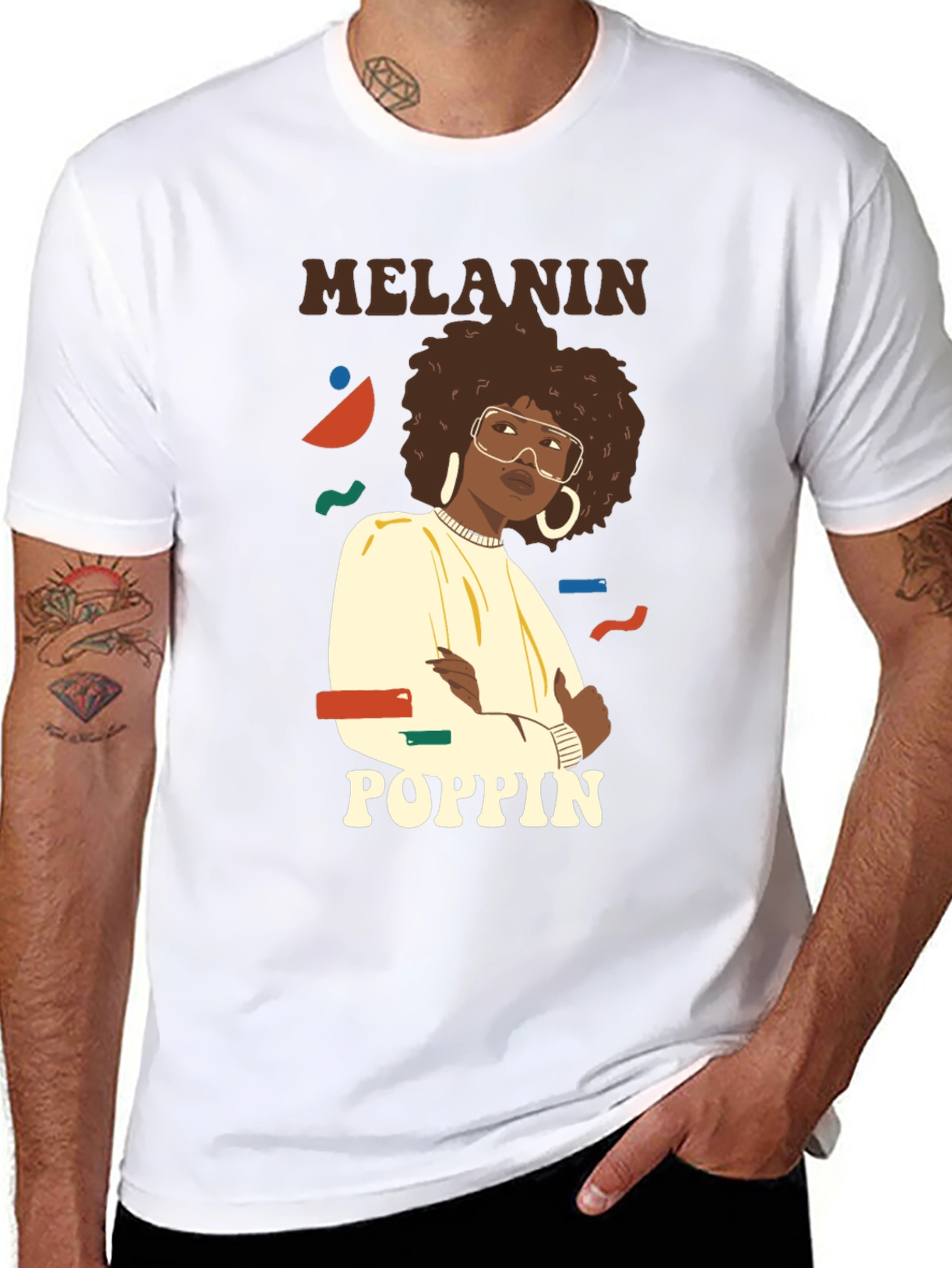 Melanin Poppin Graphic Tee - Stylish Black T-Shirt