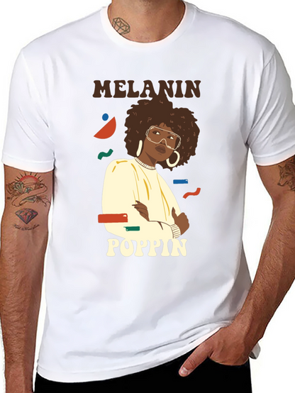 Melanin Poppin Graphic Tee - Stylish Black T-Shirt