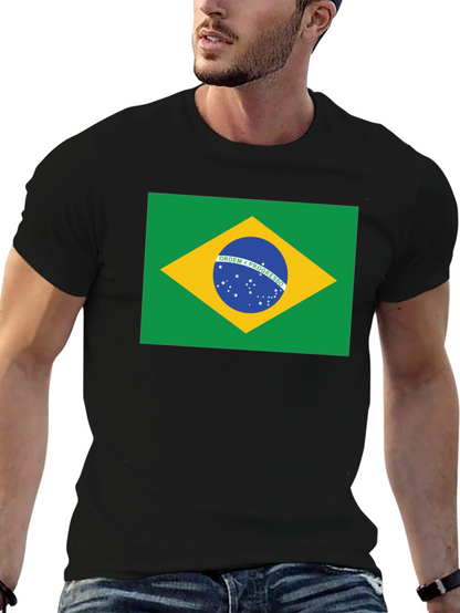Brazil Flag Graphic T-Shirt - Black