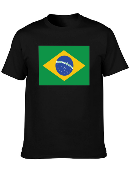 Brazil Flag Graphic T-Shirt - Black