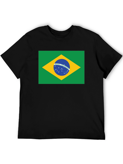 Brazil Flag Graphic T-Shirt - Black