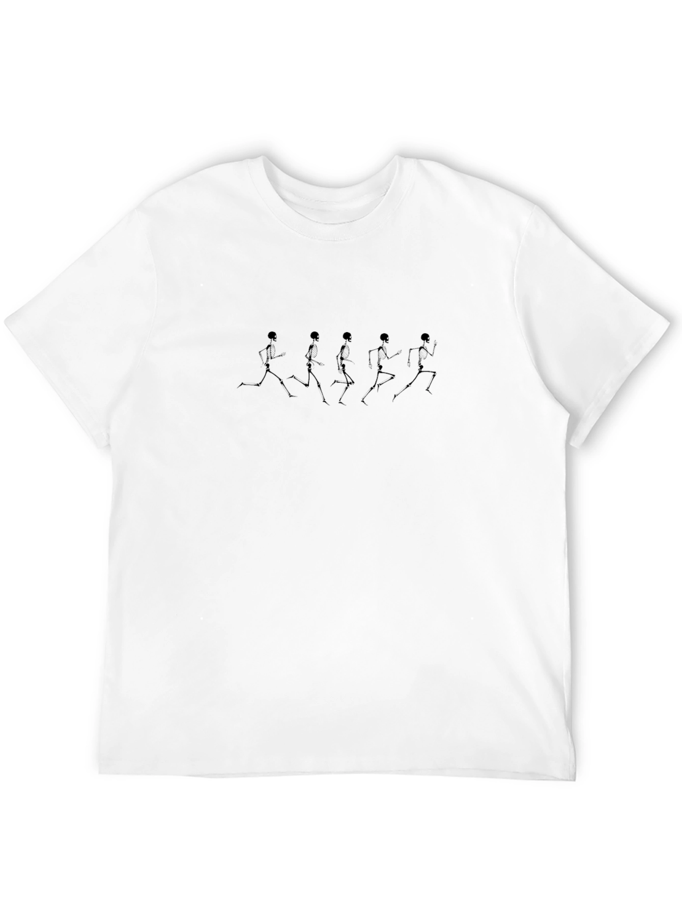 Skeleton Running Crew Neck Tee - Black