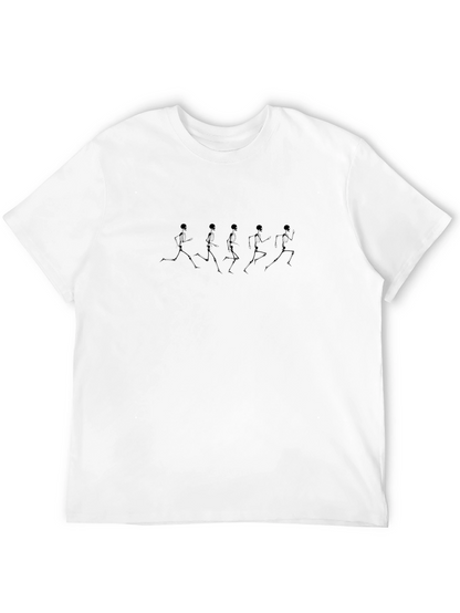 Skeleton Running Crew Neck Tee - Black