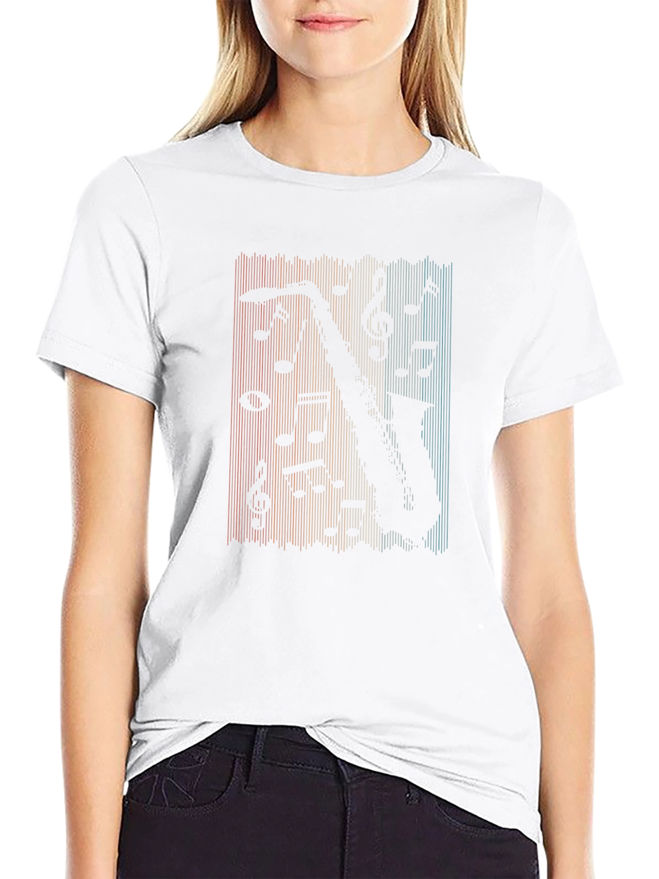 Saxophone Music Retro T-Shirt - Black