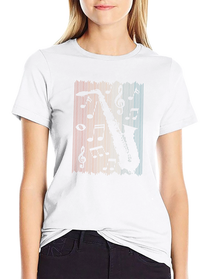 Saxophone Music Retro T-Shirt - Black