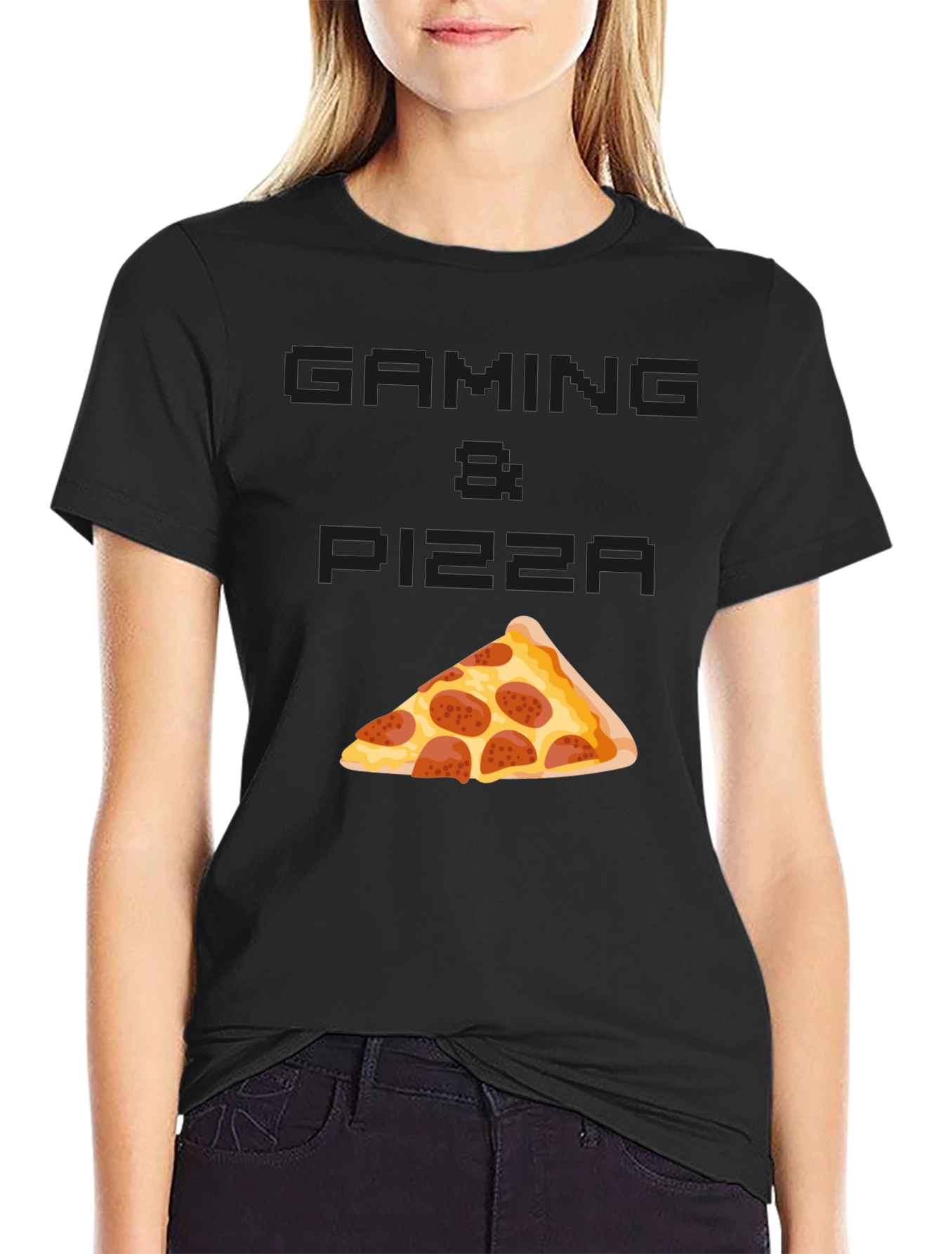 Gaming & Pizza Graphic T-Shirt
