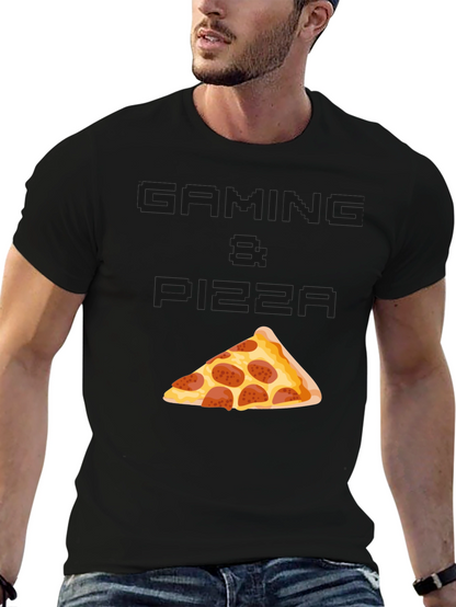 Gaming & Pizza Graphic T-Shirt