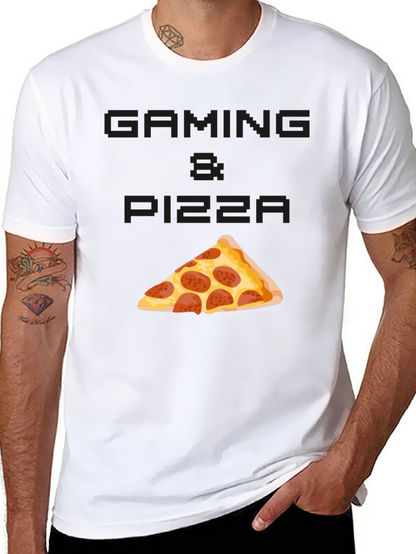 Gaming & Pizza Graphic T-Shirt