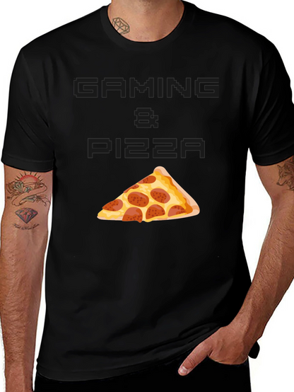 Gaming & Pizza Graphic T-Shirt